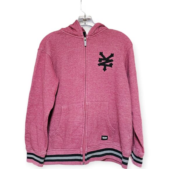 Boys Maroon Large Zoo‎ York Zip up Hoodie Shell 60% Cotton 40% Polyester - Picture 1 of 8